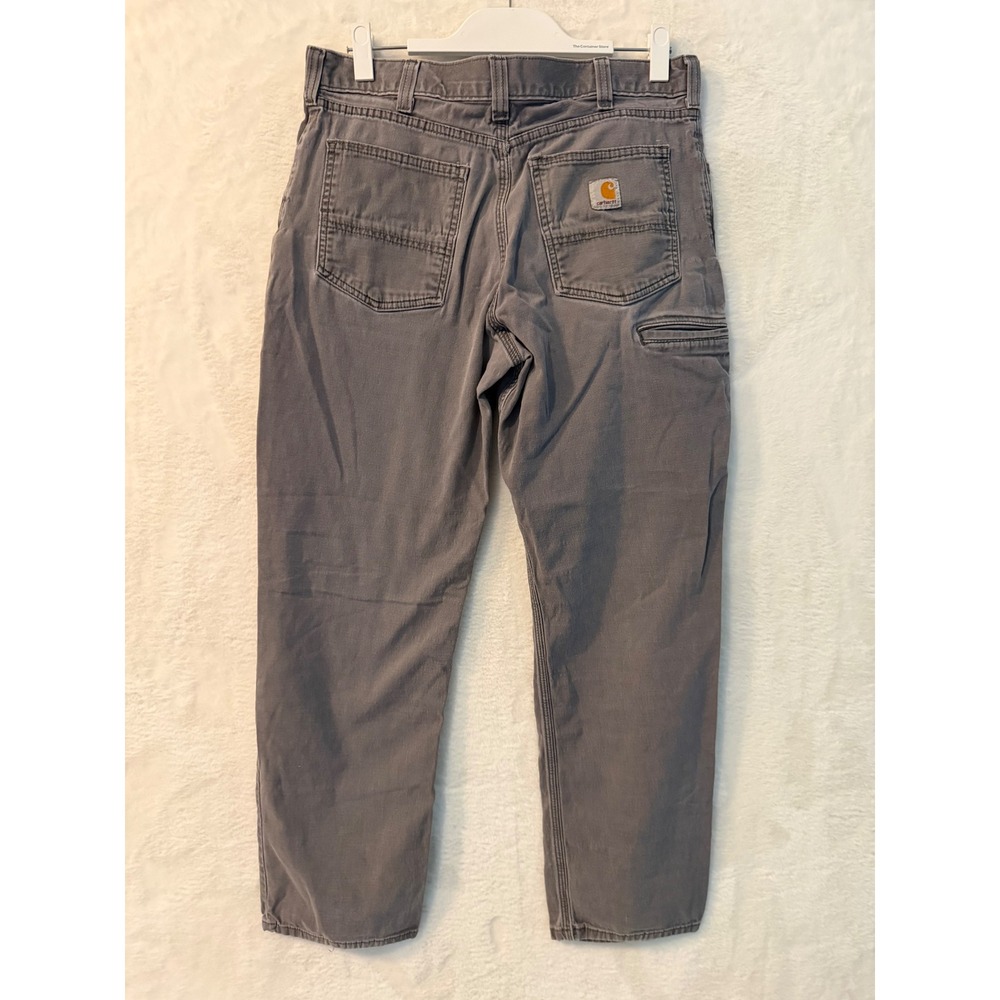 Carhartt Relaxed Fit Work Pants Gray Canvas Carpenter Trousers 34x32 Distressed - Picture 5 of 9